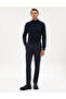 Navy Blue Slim Fit Canvas Trousers 50317275-Vr033