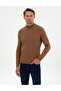 Camel Melange Slim Fit Half Turtleneck Knitwear Sweater 50318128-Vr122