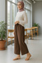 Brown Scuba Creepy Pants with Bunches of Belt (Short-Term Launch Price) - 2