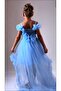 Tailed Tulle Style Blue Children's Evening Dress Waiterboy Aby231 - 4