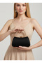 Special Design Black Color Satin Gold Crystal Stone Handle Women's Evening Dress Bag