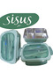 Food and Food Transportation Container (Travel Container) 304 Steel 2 Compartments Lockable Lid Green