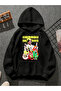 Billie V5 Printed Hooded Black Sweatshirt