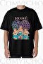 Unisex Rose Design Printed Oversize T-Shirt