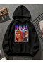 سويت شيرت أسود بقلنسوة مطبوع عليه doja cat v2