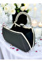 Special Design Black Color Satin Silver Crystal Stone Women's Evening Dress Bag with Handle - 4