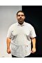 Polo Collar Oversized Plus Size White Premium Fabric - 2