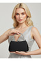 Special Design Black Color Satin Silver Crystal Stone Women's Evening Dress Bag with Handle