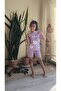 Girl's Shorts Suit Starry Salmon, Green, Lilac
