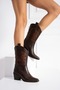 Karlas Western Women's Cowboy Embroidered Boots C315-Brown