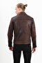 Sandor Genuine Leather Men's Wax Brown Leather Coat - 4