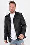 Harrison Genuine Leather Men's Black Safari Leather Jacket - 3