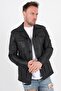Harrison Genuine Leather Men's Black Safari Leather Jacket - 4