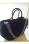 Natural Jute Rope Black Bag Handbag Shoulder Bag Daily Bag 20X28 cm - 3