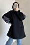 Sleeve Embroidered Tunic Black - 2