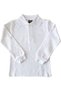 Unisex Polo Neck Thessaloniki Thick Knit Long Sleeve School T-Shirt White