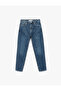 Cotton High Waist Regular Fit Mom Jean Pants - Mom Jeans - 4