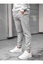 Men's Gray Slim Fit Sweatpants Sluet Unprinted Skinny Leg Jogger - 4