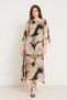 Black-and-Yellow Side-Tie Dress with Slit Detail and Truvakar Sleeve Pattern