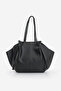 Women's Shopper Shoulder Bag with Inner Bag and Zipper Detvis Black - 4