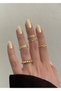 Gold Color 5-Piece Vintage Patterned Ring Set - 3