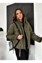 High Collar Zippered Pocket Comfortable Cut Special Design Coat Khaki Color - 4