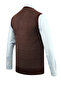 Men's V-Neck Burgundy Sweater Patterned Steel Knit Regular Fit - 5206H - 3