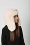 Girl's Beige Plush Furry Beret - Snap Hat with Headphones - 7