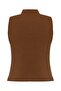 Zipper Detailed Slim Fit Sleeveless Knitted Blouse - 6