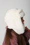 Girl's Ecru Beret Hat - Plush Fur and Headphones - 8