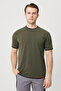 Men's Khaki O Neck Tshirt 92 Cotton Cod Shirt Breathable Relaxed Fit - 3