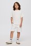 Boy's Short Sleeve Collar Detailed Ecru T-Shirt