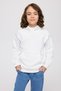 Boy's Hooded Embroidered Kangaroo Pocket Contrast Stitching Detailed White Sweatshirt - 3