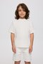 Boy's Short Sleeve Collar Detailed Ecru T-Shirt - 3