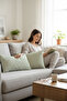 Modern 2-Piece Green Striped Cotton Decorative 30X50 cm Pillow/Cushion Cover - 4