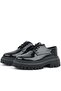 Black Patent Leather Lace-up Oxford Casual Shoes - 5