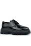 Black Patent Leather Lace-up Oxford Casual Shoes - 2