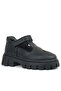 Black Matte Velcro Girls' School Shoes - 2