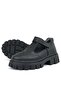 Black Matte Velcro Girls' School Shoes - 6