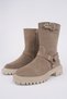 Tatum Model Genuine Leather Beige Thick Sole Side Zipper Trok Detail Daily Women's Boots - 6