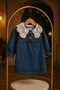 Lace Collar Girl Dark Blue Denim Dress