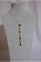 Steel Multi 7 Element Color Stone Y Necklace Model Gold - 2