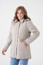 Hooded Transitional Coat - Large Size Cotton Plaid Pack of Quilted Coats - 6
