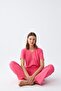 Women's Short Sleeve Cotton Combed Pajama Suit Fuchsia 4213