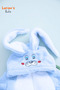 ثوب فضفاض للأطفال من Welsoft Blue Rabbit مصنوع من القطيفة الناعمة بسحاب - لعمر 6 سنوات