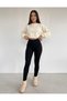 Steel Knitted Firming High Waist Elastic Waist Black Leggings