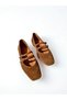 Genuine Leather Women's Brown Suede Mary Jane Ballet Flats - Handmade Daily Comfortable Shoes - 4