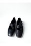 Genuine Leather Women's Black Leather Mary Jane Ballet Flats - Handmade Daily Comfortable Shoes