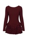Vienna Long Sleeve Ruffled Burgundy Dress - 4