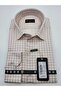 Slimfit Milk Coffee Checkered Men's Shirt 100% Cotton with a Slim Fit Structure As01150224/02